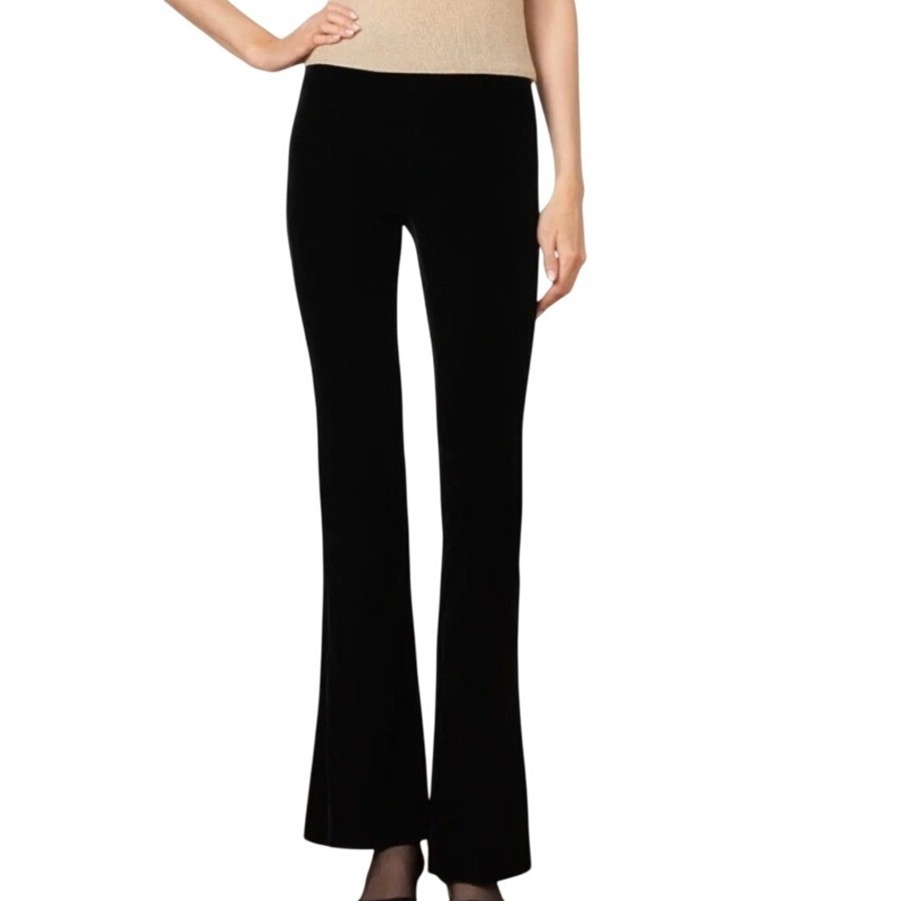 Avenue Montaigne Bellini F1226 Pants Black Women Size 12 Flare Leg Pull On NYC